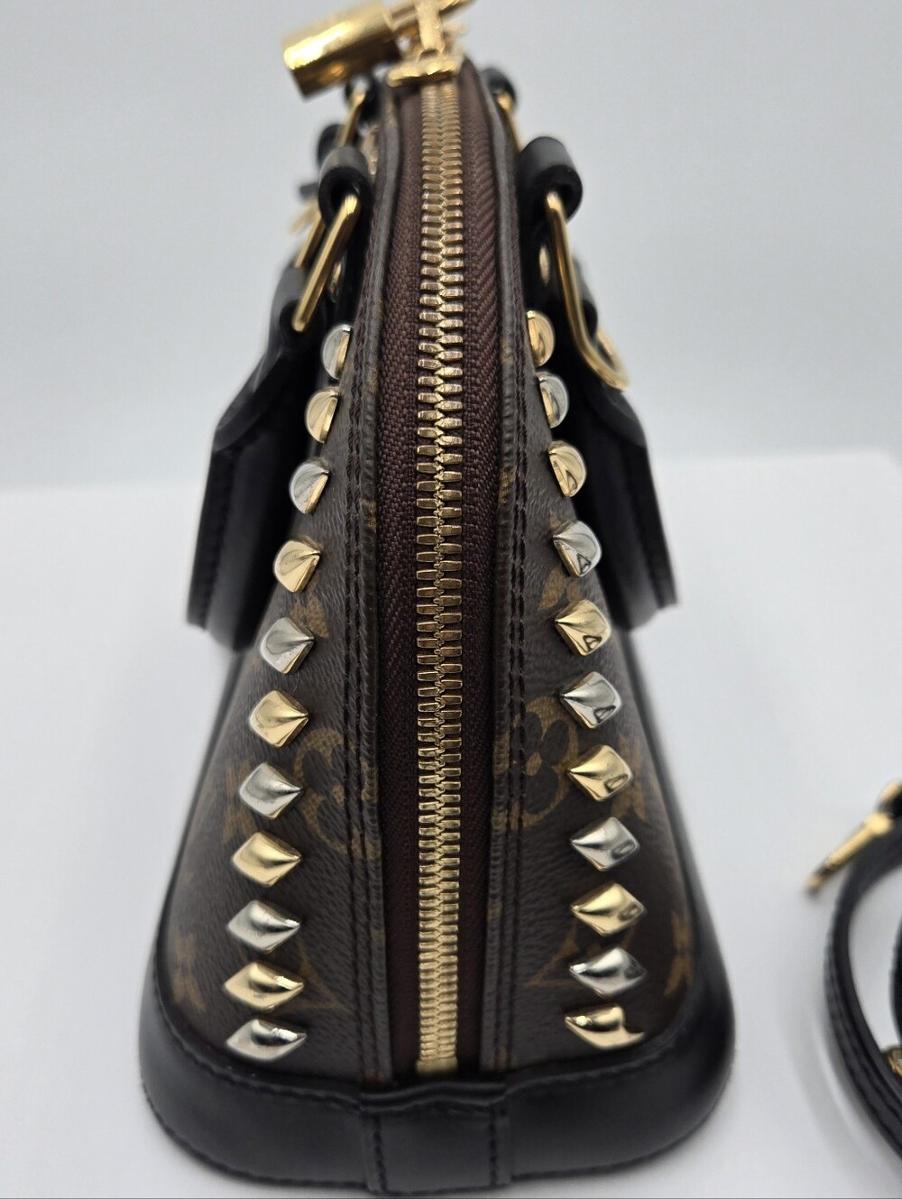 Louis Vuitton Limited Edition Monogram Macassar Canvas Studded Alma - COA incl - Picture 6 of 14